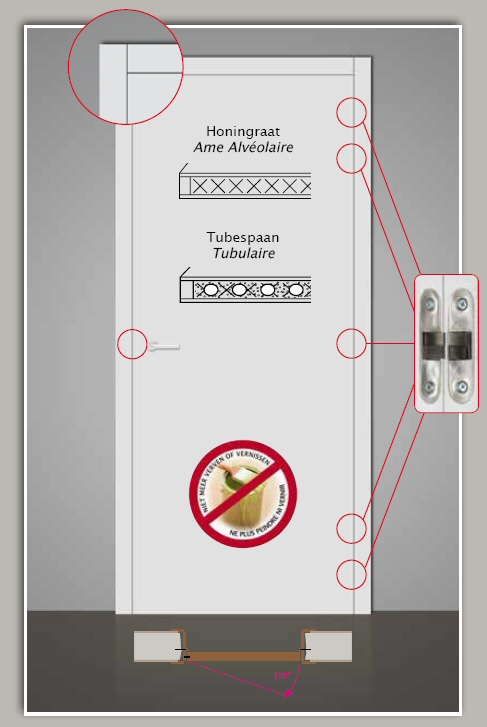 Thys Invisible: Laminado Mat Platina Wit 9003 Afgewerkte - DeurenShop.com